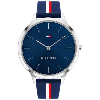 tommy hilfiger手表价格, Tommy Hilfiger | Women's Blue Striped Silicone Strap Watch 40mm商品图片 8折×额外8.5折, 额外八五折