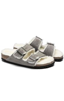 Birkenstock | (1017402) Arizona Shearling Sandals - Stone Grey商品图片,4.4折