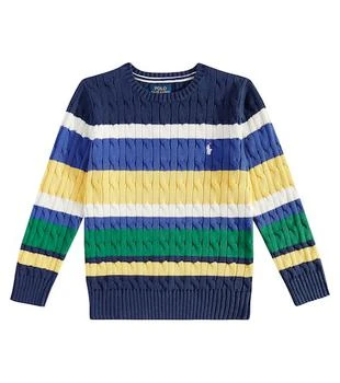 Ralph Lauren | Striped cable-knit cotton sweater,商家MyTheresa,价格¥1208