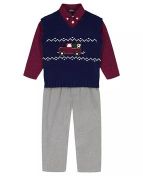IZOD | Baby Boys 3-Piece Fairisle Truck Sweater Vest, Shirt and Pants Set,商家Macy's,价格¥475