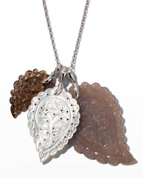 商品Tamara Comolli | 18K White Gold 3-Leaf Pendant Necklace,商家Neiman Marcus,价格¥42314图片