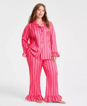 Disney | Macy's | Plus Size Minnie Mouse Satin Pajamas Sleep Set, Macy's Exclusive,商家Macy's,价格¥582