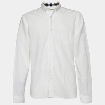 推荐Burberry Brit White Cotton & Linen Pocketed Button Front Shirt XXL商品