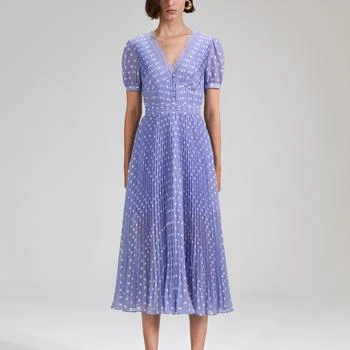 推荐Self-Portrait Polka-Printed Chiffon Midi Dress商品