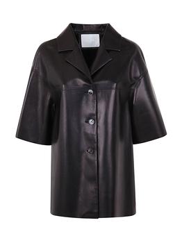 推荐Drome Women's  Black Leather Shirt商品