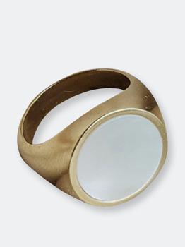 商品Mother of Pearl Signet Ring Yellow Bronze,商家Verishop,价格¥1010图片
