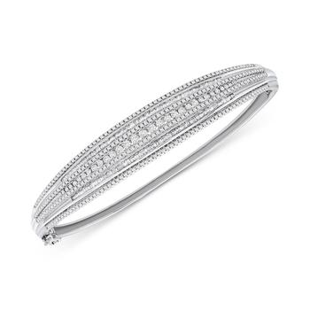 商品Diamond Multi-Row Bangle Bracelet (1-1/2 ct. t.w.) in Sterling Silver, Created for Macy's图片