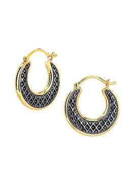 商品Syna | Luna 18K Yellow Gold & Sterling Silver Hoop Earrings,商家Saks Fifth Avenue,价格¥17411图片