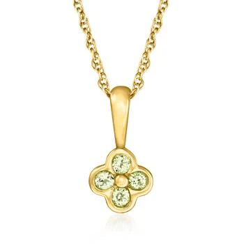 RS Pure | RS Pure by Ross-Simons Peridot-Accented Flower Pendant Necklace in 14kt Yellow Gold,商家Premium Outlets,价格¥1527