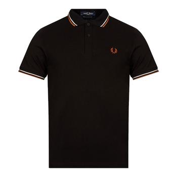 fred perry polo衣服, Fred Perry | Fred Perry Twin Twipped Polo Shirt - Black / Nut商品图片 