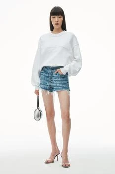 Alexander Wang | Bite High Waist Logo Denim Shorts in Cotton 