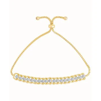 Macy's | Diamond Accent Rope Edge Adjustable Bolo Bracelet in 14K Gold Plate,商家Macy's,价格¥744