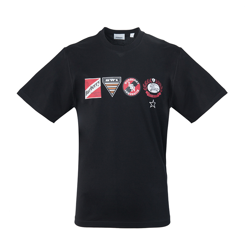 时尚burberry t恤男装, Burberry | Burberry 博柏利 黑色男士短袖T恤 8024318商品图片 独家减免邮费