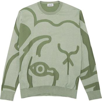 Kenzo | K-Tiger Knit Pullover Sweater - Sage Green商品图片,额外8.5折, 额外八五折