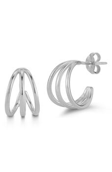 商品CHLOE AND MADISON | Plated Sterling Silver Triple Hoop Earrings,商家Nordstrom Rack,价格¥340图片