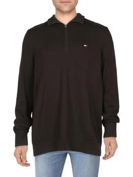 Tommy Hilfiger | Mens Quarter Zip Logo Pullover Sweater 6.2折, 独家减免邮费