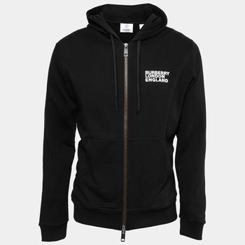 美国burberry, [二手商品] Burberry | Burberry Black Love Print Cotton Zip Front Hooded Jacket S商品图片 