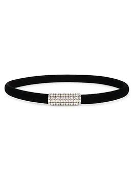ysl皮带推荐, Yves Saint Laurent | Crystal-Embellished Velvet Belt商品图片 