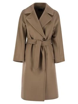 Weekend Max Mara | Weekend Max Mara Belted Long-Sleeved Coat,商家Cettire,价格¥4151