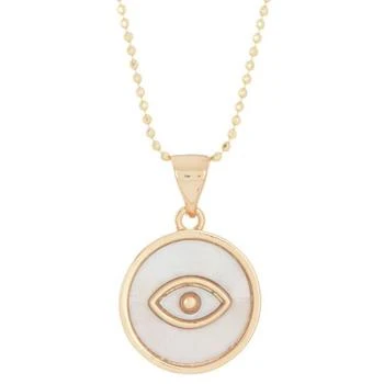 ADORNIA | 14k Gold-Plated Mother-of-Pearl Evil Eye 18" Pendant Necklace 独家减免邮费