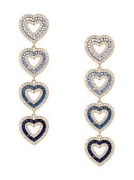 Eye Candy LA | Willow Goldplated & Cubic Zirconia Heart Drop Earrings商品图片,5折