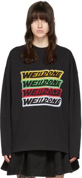 We11done | Black Cotton Long Sleeve T-Shirt商品图片,3.4折