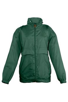 推荐SOLS Kids Unisex Surf Windbreaker Jacket (Water Resistant And Windproof) (Forest Green)商品