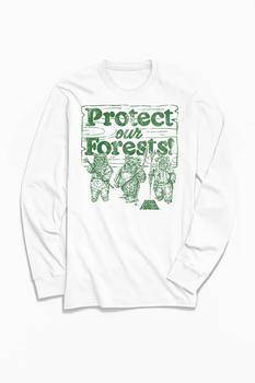 男装Urban Outfitters, Urban Outfitters | Star Wars Ewoks Protect Our Forests Long Sleeve Tee商品图片 额外9.5折, 额外九五折