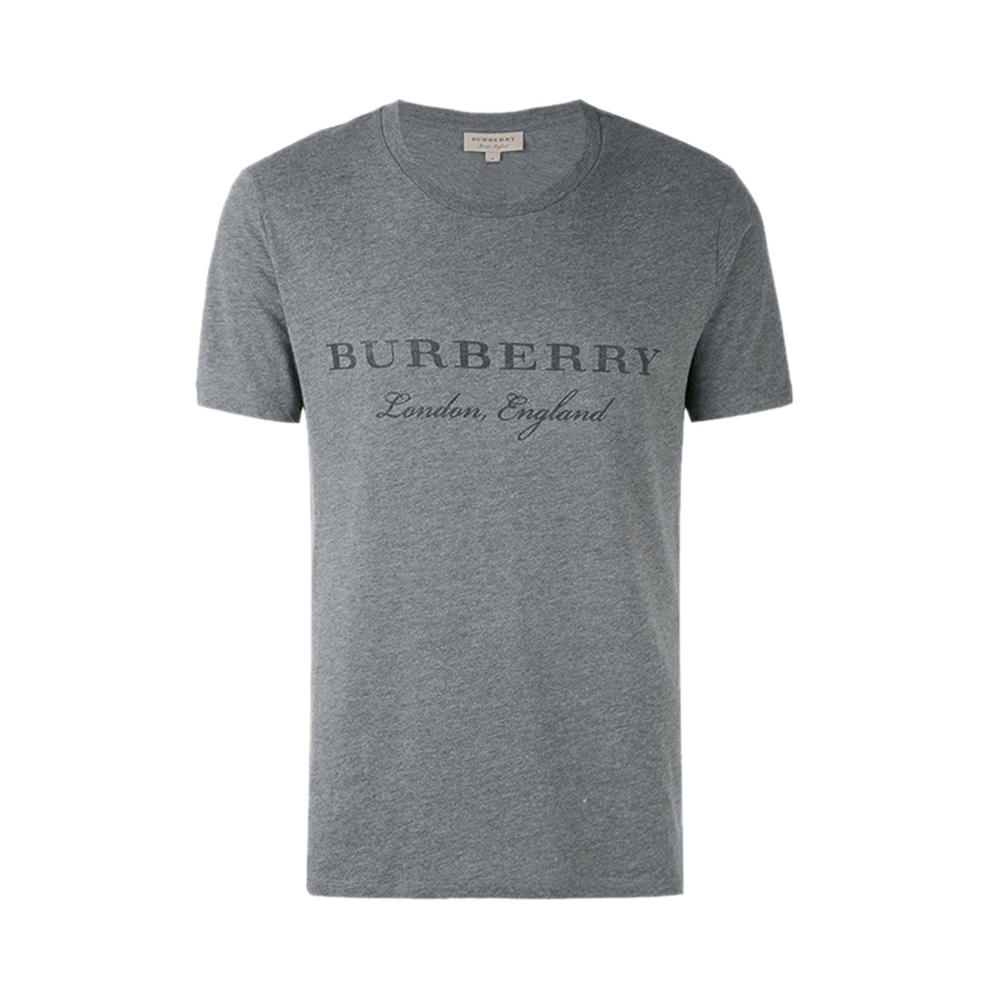 时尚burberry t恤男装, Burberry | Burberry 博柏利 男士灰色聚酯纤维棉质短袖T恤 4050750商品图片 独家减免邮费