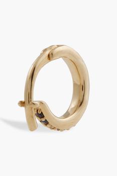 商品Adina Reyter | 14-karat gold, diamond and sapphire hoop earrings,商家THE OUTNET US,价格¥3788图片
