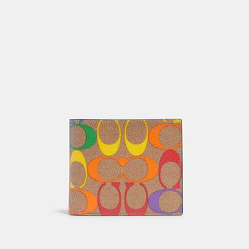 coach山茶花男包, Coach | Coach Outlet 3 In 1 Wallet In Rainbow Signature Canvas商品图片 4.3折