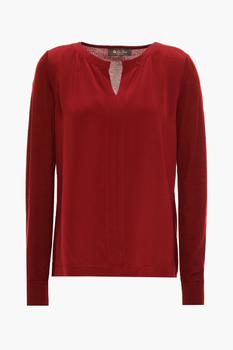 loro piana, Loro Piana | Silk-satin crepe and cashmere top商品图片 3折