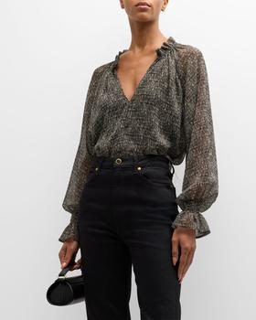 商品Finley | Candace Abstract-Print Chiffon Top,商家Neiman Marcus,价格¥2382图片