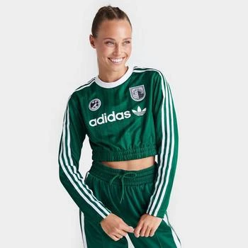 Adidas | Women's adidas Originals Long-Sleeve Crop T-Shirt 额外7.5折, 满$100减$10, 满减, 额外七五折