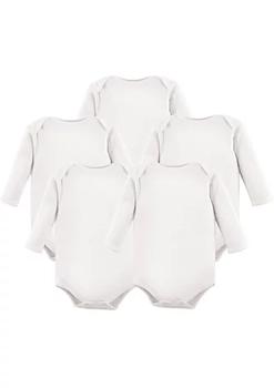 Hudson | Hudson Baby Cotton Long-Sleeve Bodysuits 5pk, White商品图片,