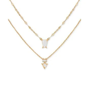 推荐Gold-Tone Mixed Crystal Layered Pendant Necklace, 18" + 2" extender商品