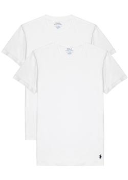 推荐White stretch-cotton T-shirt - set of two商品