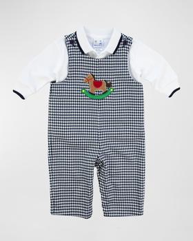 推荐Boy's Houndstooth-Print Coverall W/ Polo Shirt, Size 6M-24M商品