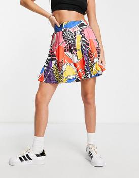 adidas Originals x Rich Mnisi graphic print pleated tennis skirt in multi,价格$30.37