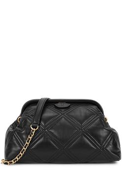 tory burch fleming, Tory Burch | Fleming black quilted leather shoulder bag商品图片 