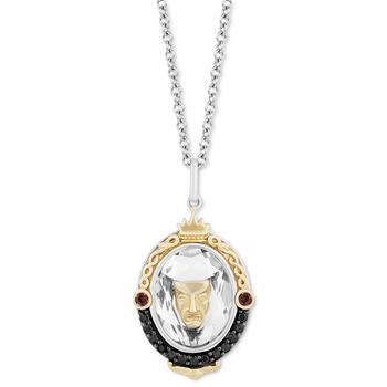 商品Enchanted Disney Fine Jewelry | Multi-Gemstone (5-3/4 ct. t.w.) & Black Diamond (1/6 ct. t.w.) Evil Queen Mirror Pendant Necklace in Sterling Silver & 14k Gold,商家Macy's,价格¥4562图片