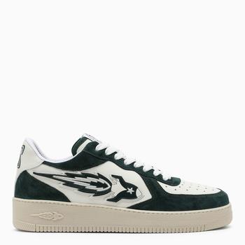 推荐Bottle green and white low-top sneakers商品