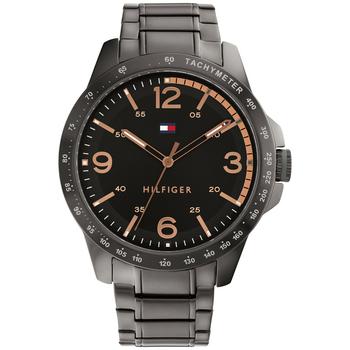 tommy hilfiger手表是什么牌子, Tommy Hilfiger | Men's Gray-Tone Stainless Steel Bracelet Watch 46mm, Created for Macy's商品图片 8折×额外8.5折, 额外八五折