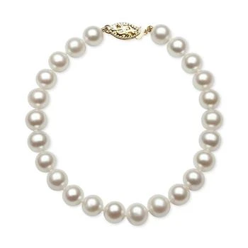 Belle de Mer | Cultured Freshwater Pearl Bracelet (7mm) in 14k Gold,商家Macy's,价格¥1032