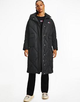 Tommy Hilfiger | Tommy Jeans longline padded coat in black商品图片,