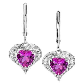 Macy's | Created Pink Sapphire (2-7/8 ct. t.w) and Created White Sapphire Earrings in Sterling Silver,商家Macy's,价格¥391