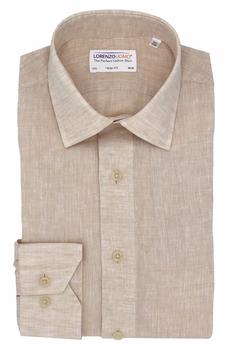 Lorenzo Uomo是什么牌子, Lorenzo Uomo | Solid Linen Trim Fit Dress Shirt商品图片 3.9折