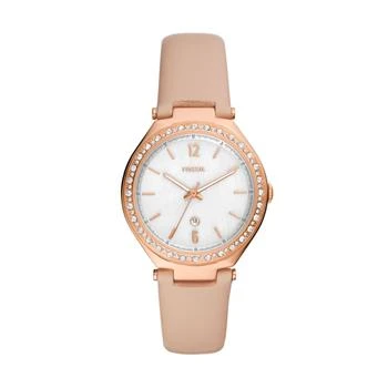 Fossil | Fossil Women's Ashtyn Three-Hand Date, Rose Gold-Tone Stainless Steel Watch 3.4折, 独家减免邮费