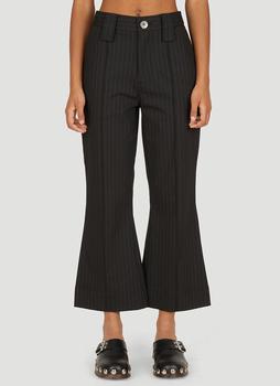 推荐Kick Flare Pinstripe Suit Pants in Black商品