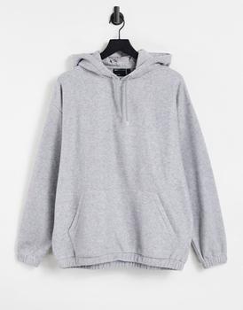 ASOS | ASOS DESIGN oversized polar fleece hoodie in grey marl商品图片,7.9折